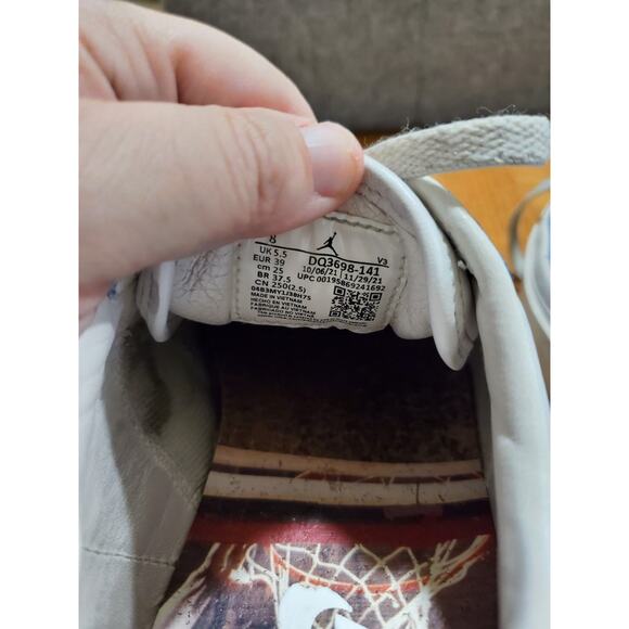 Nike Air Jordan Low Sneakers – White/Blue – Men’s Size 8 (US) – Style Code DQ398 - Picture 12 of 12